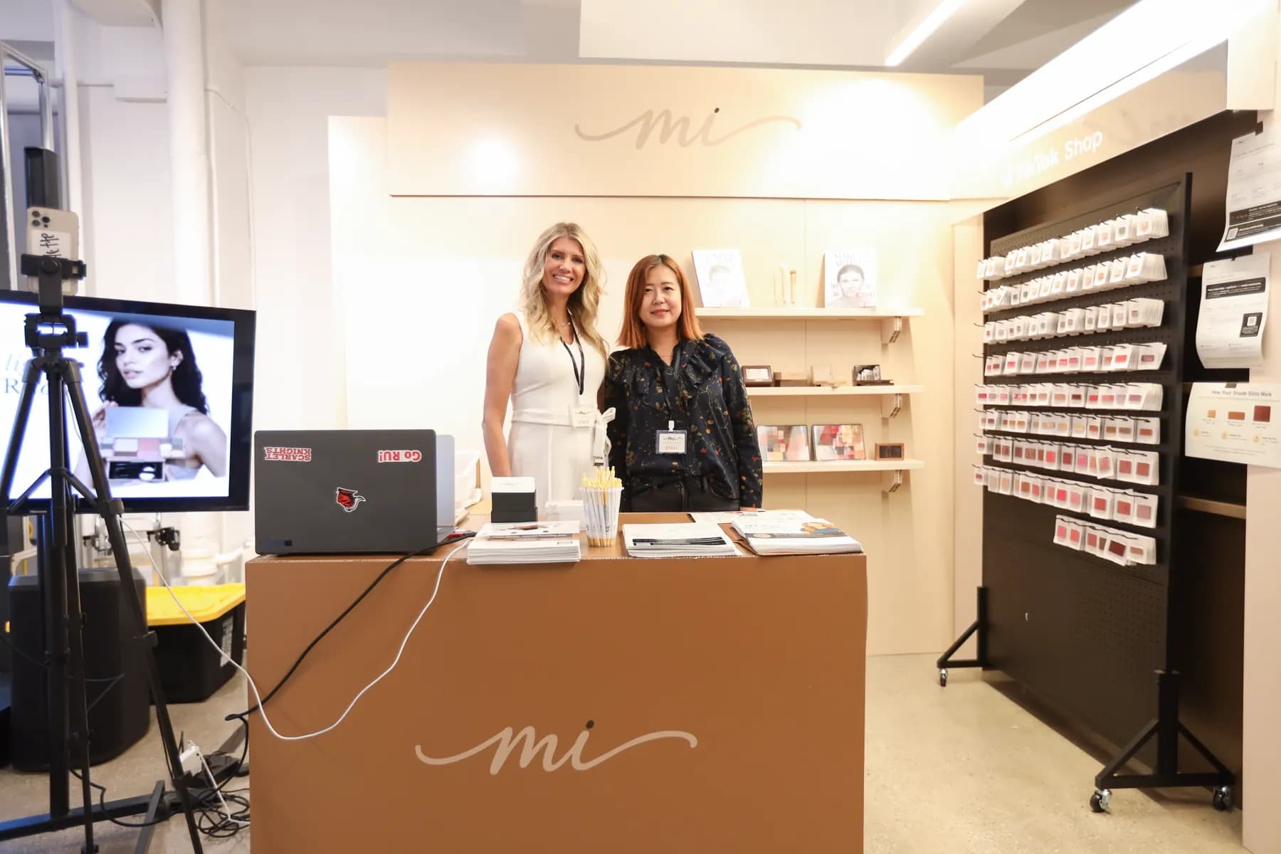 MiPalette team members welcome guests at the AFM booth.