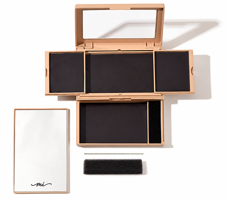 MiPalette compact, mirror, pan-release tool and sponge